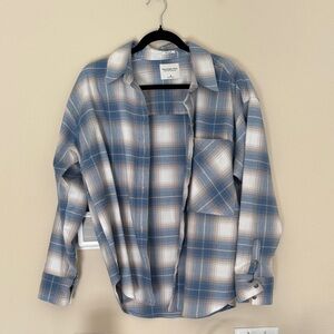 Abercrombie and Fitch Blue and White Plaid Shirt